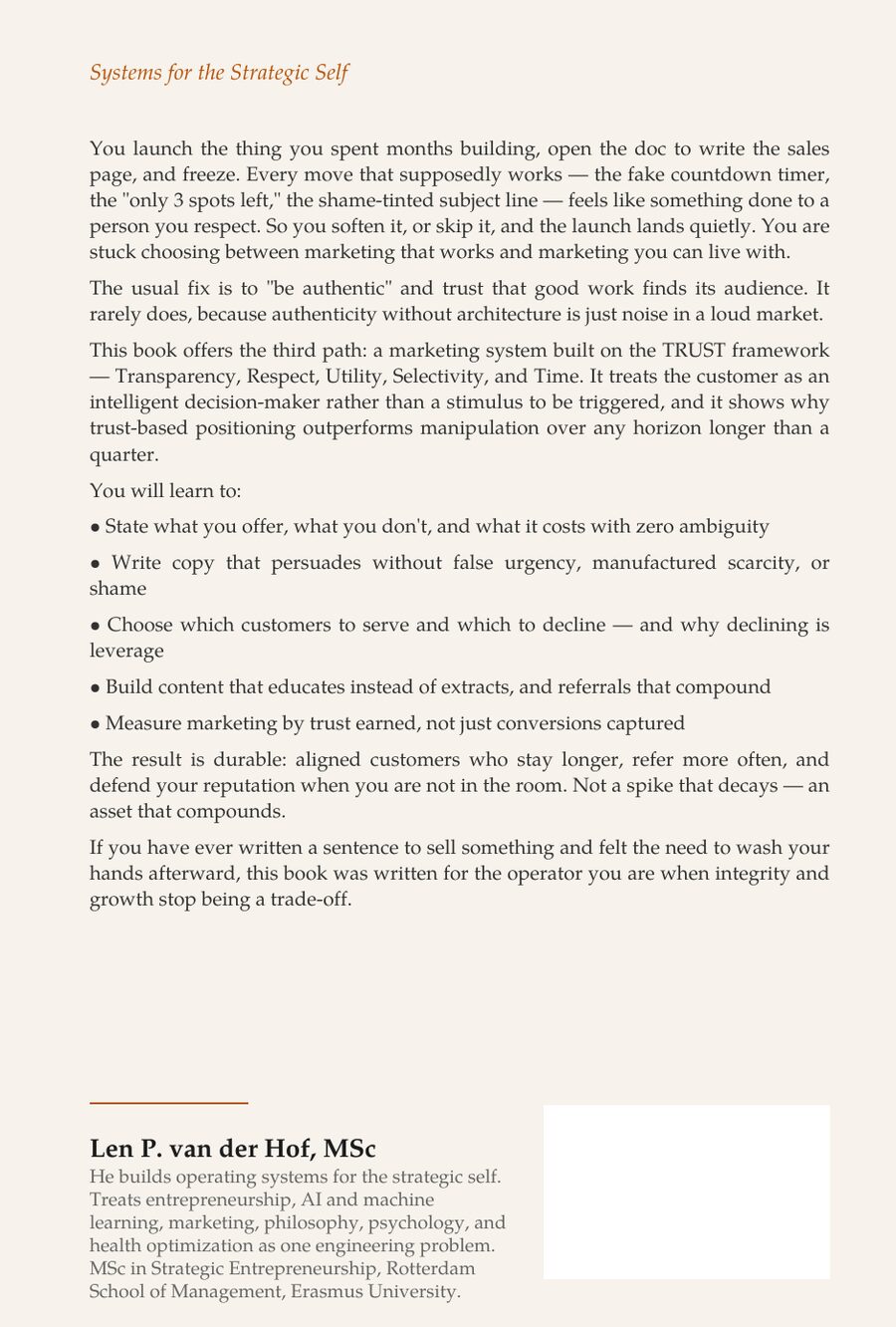 Marketing Without Manipulation — back cover