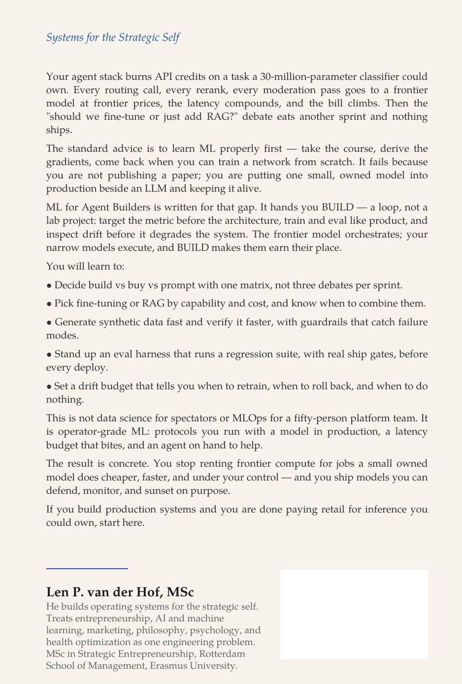 ML for Agent Builders — back cover
