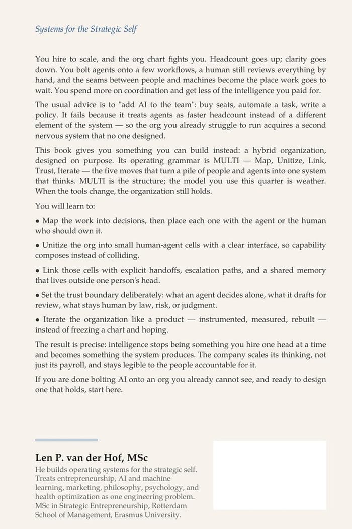 The Multi-Agent Organization — back cover