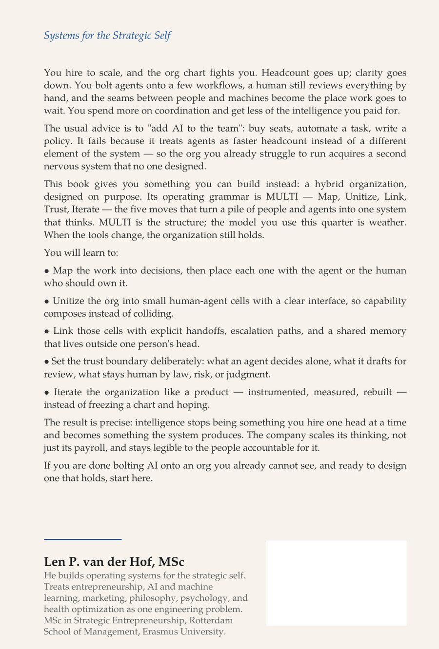 The Multi-Agent Organization — back cover
