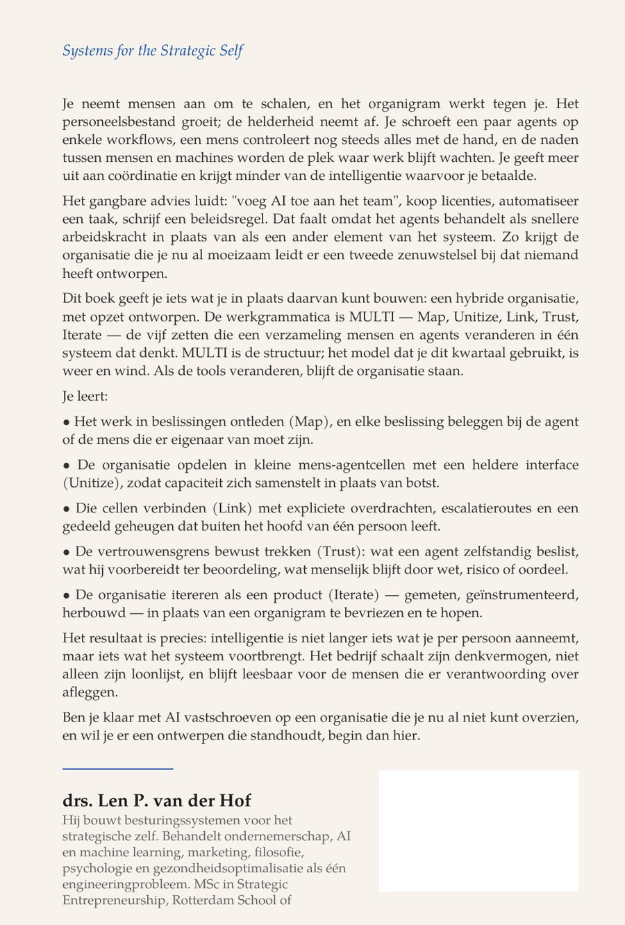 De Multi-Agent Organisatie — achterkant