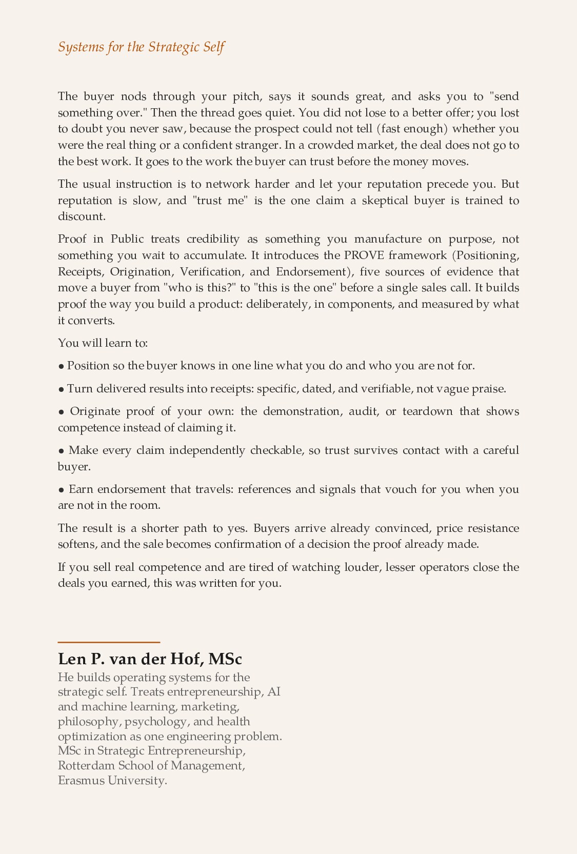 The Proof Engine — back cover