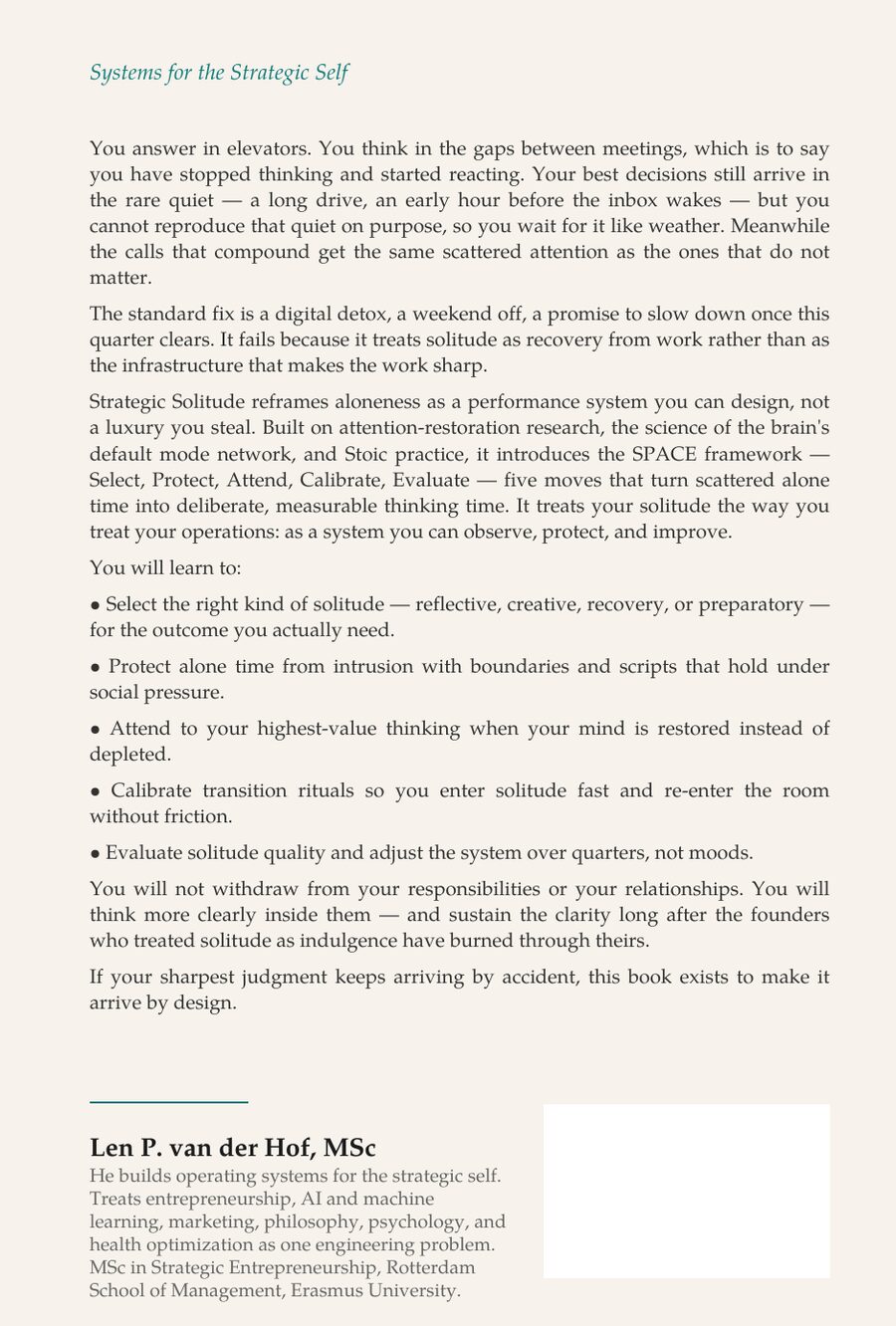 Strategic Solitude — back cover