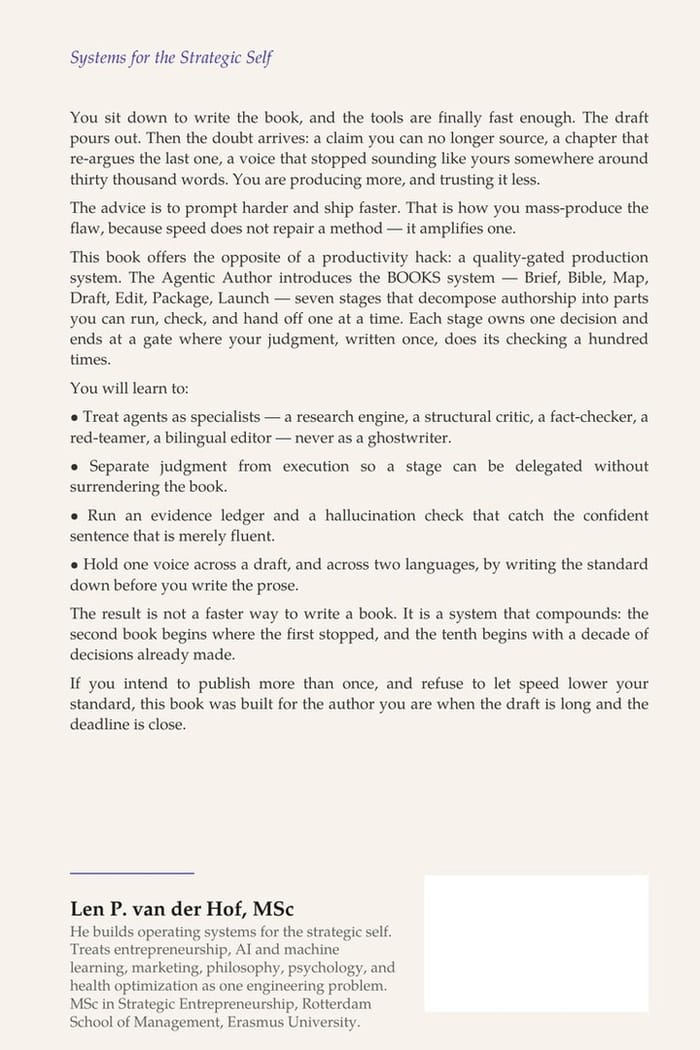 The Agentic Author — back cover
