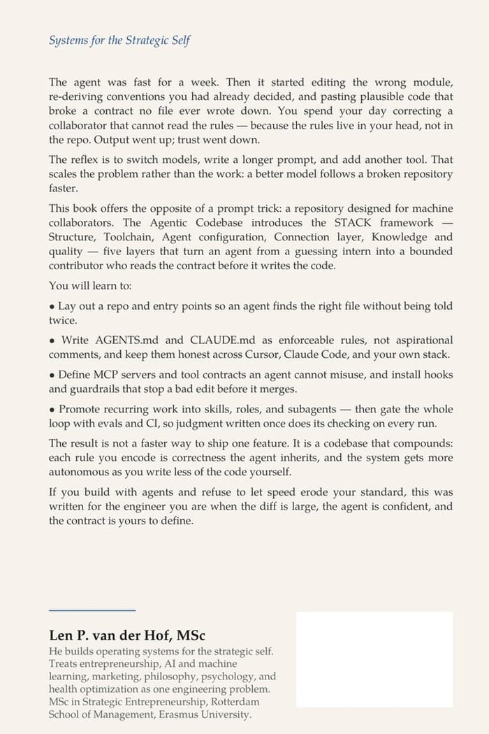 The Agentic Codebase — back cover