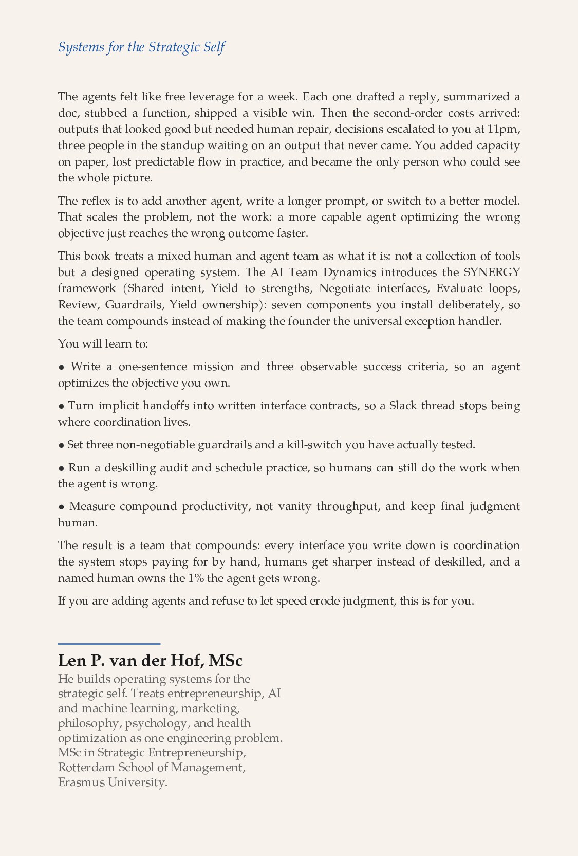 The AI Team Dynamics — back cover