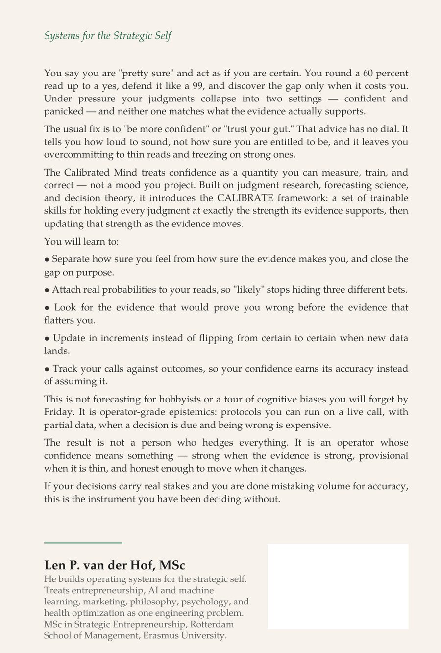 The Calibrated Mind — back cover