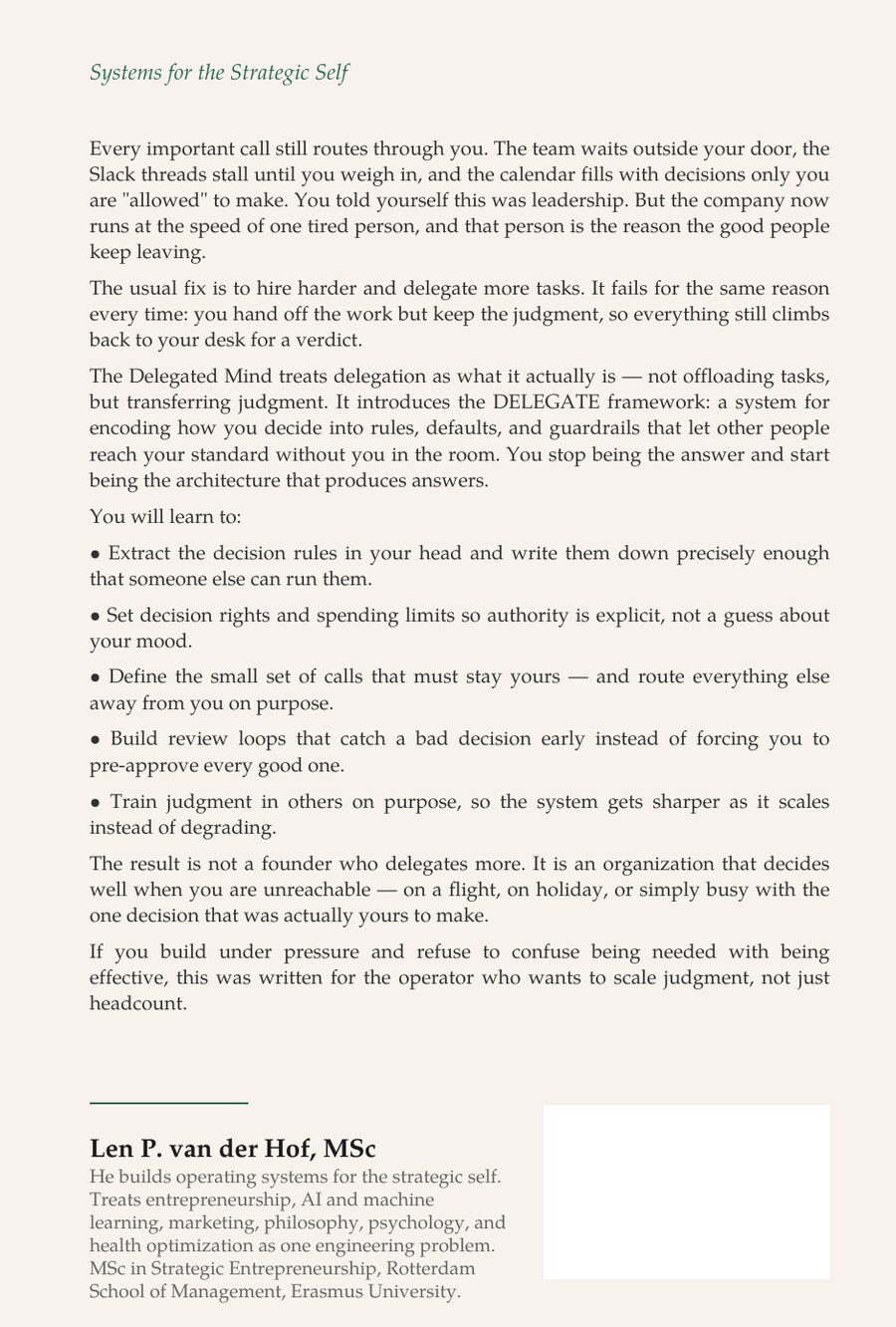 The Delegated Mind — back cover
