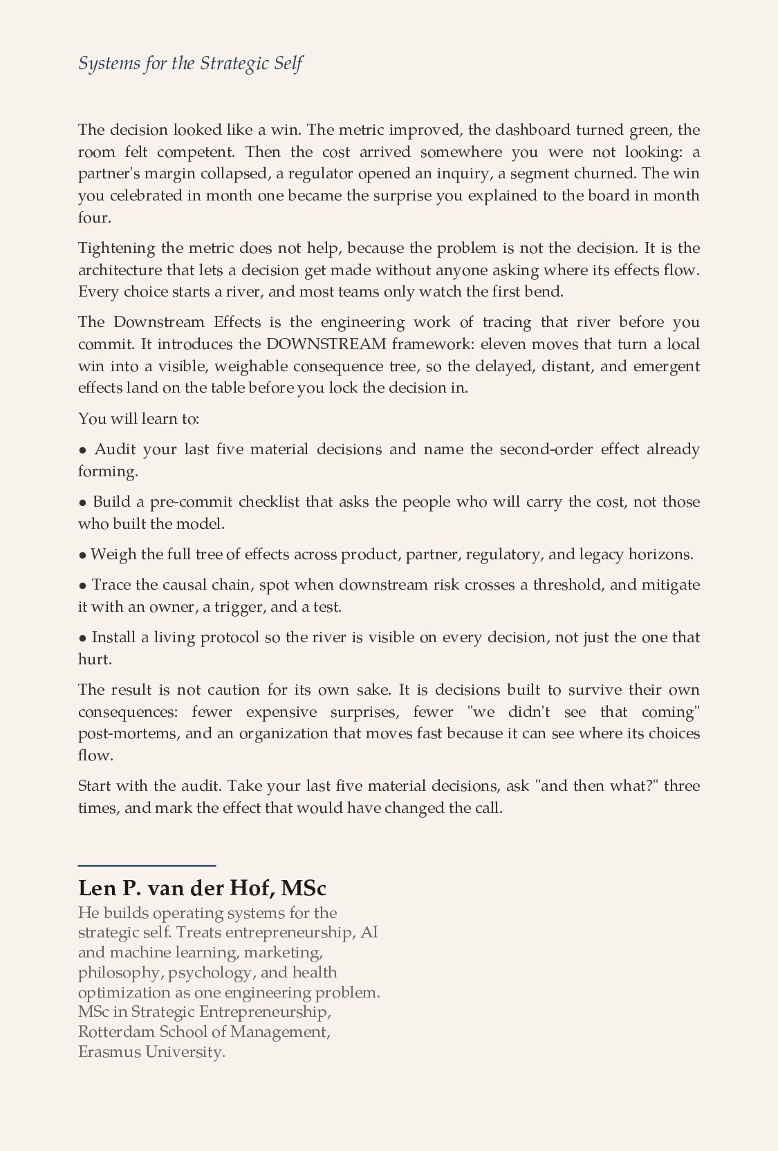 The Downstream Effects — back cover