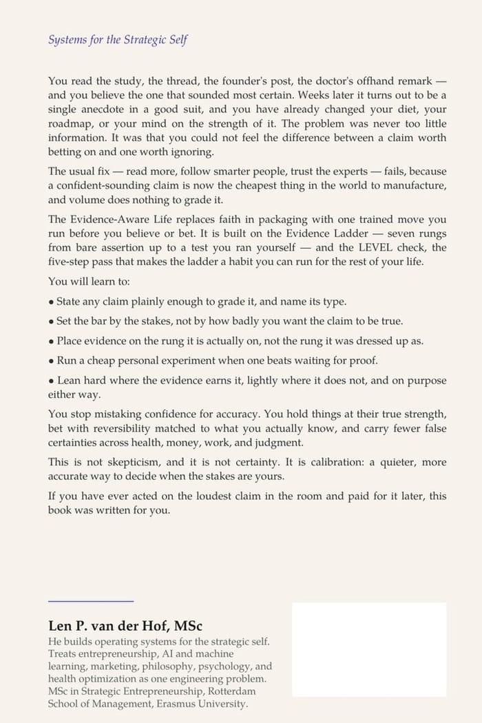 The Evidence-Aware Life — back cover