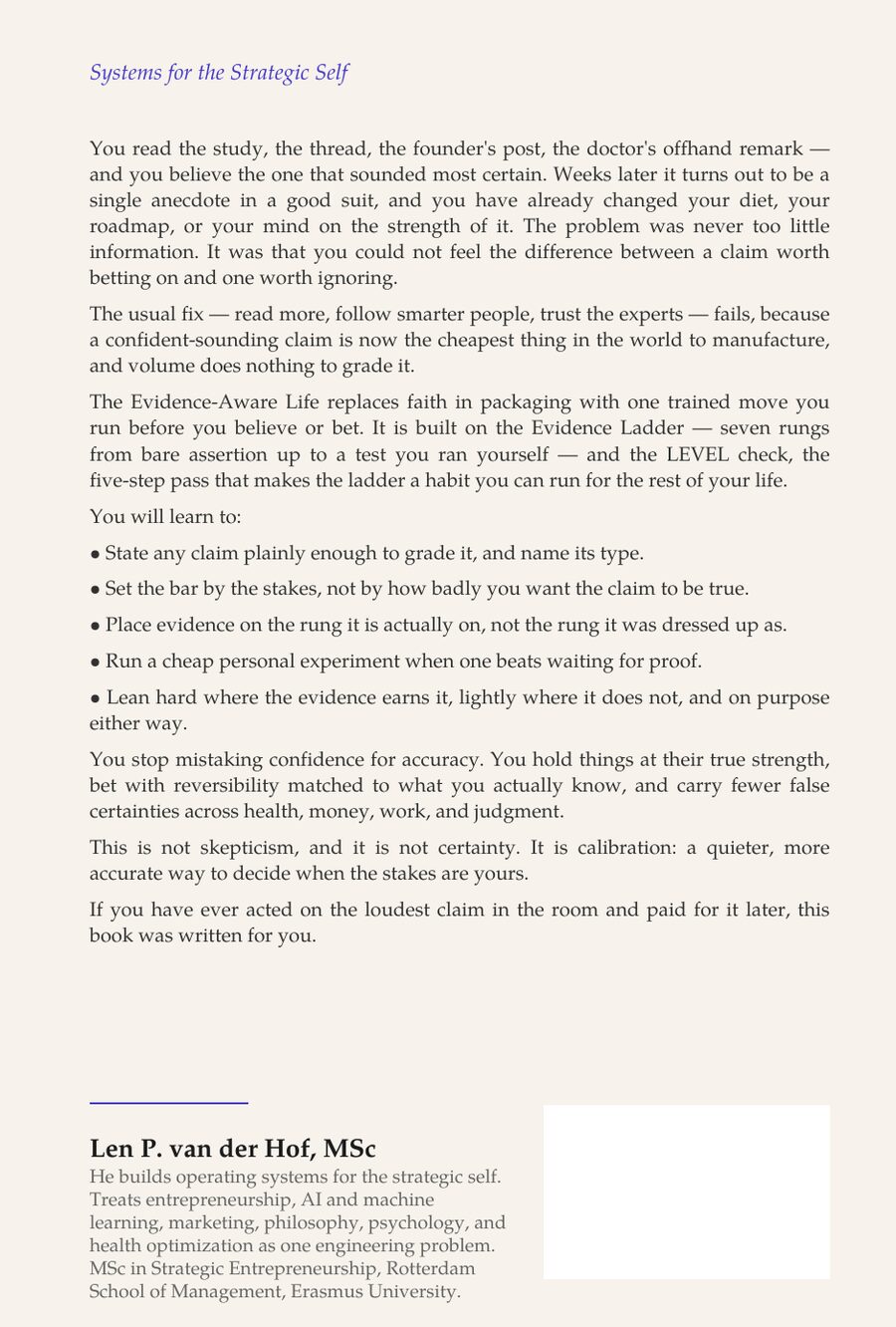 The Evidence-Aware Life — back cover