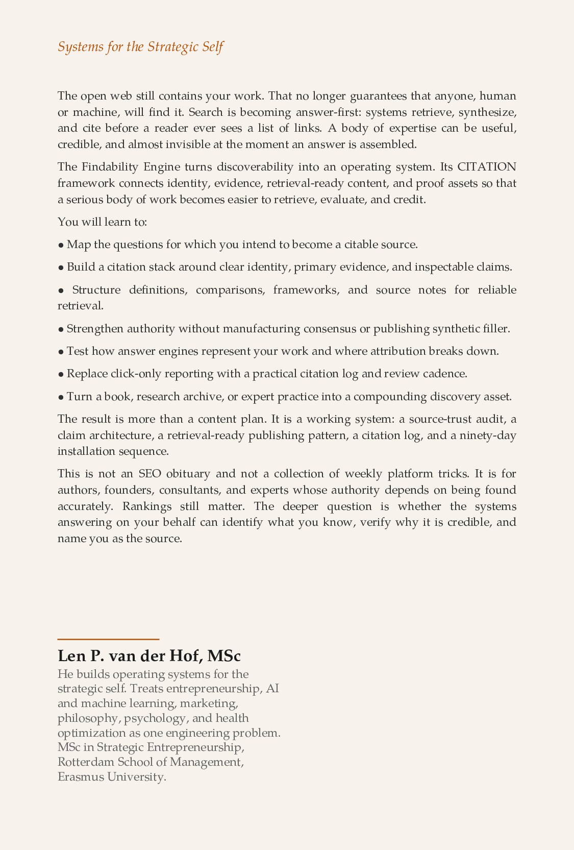 The Findability Engine — back cover