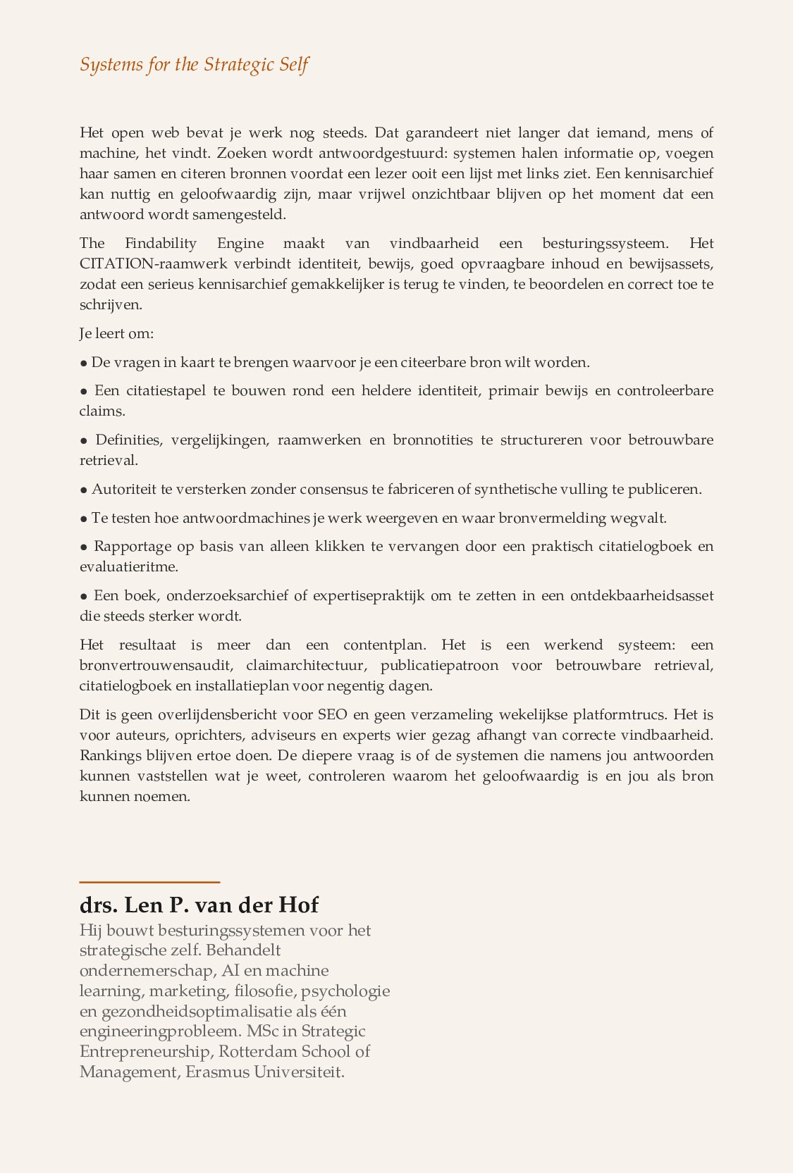 The Findability Engine — achterkant