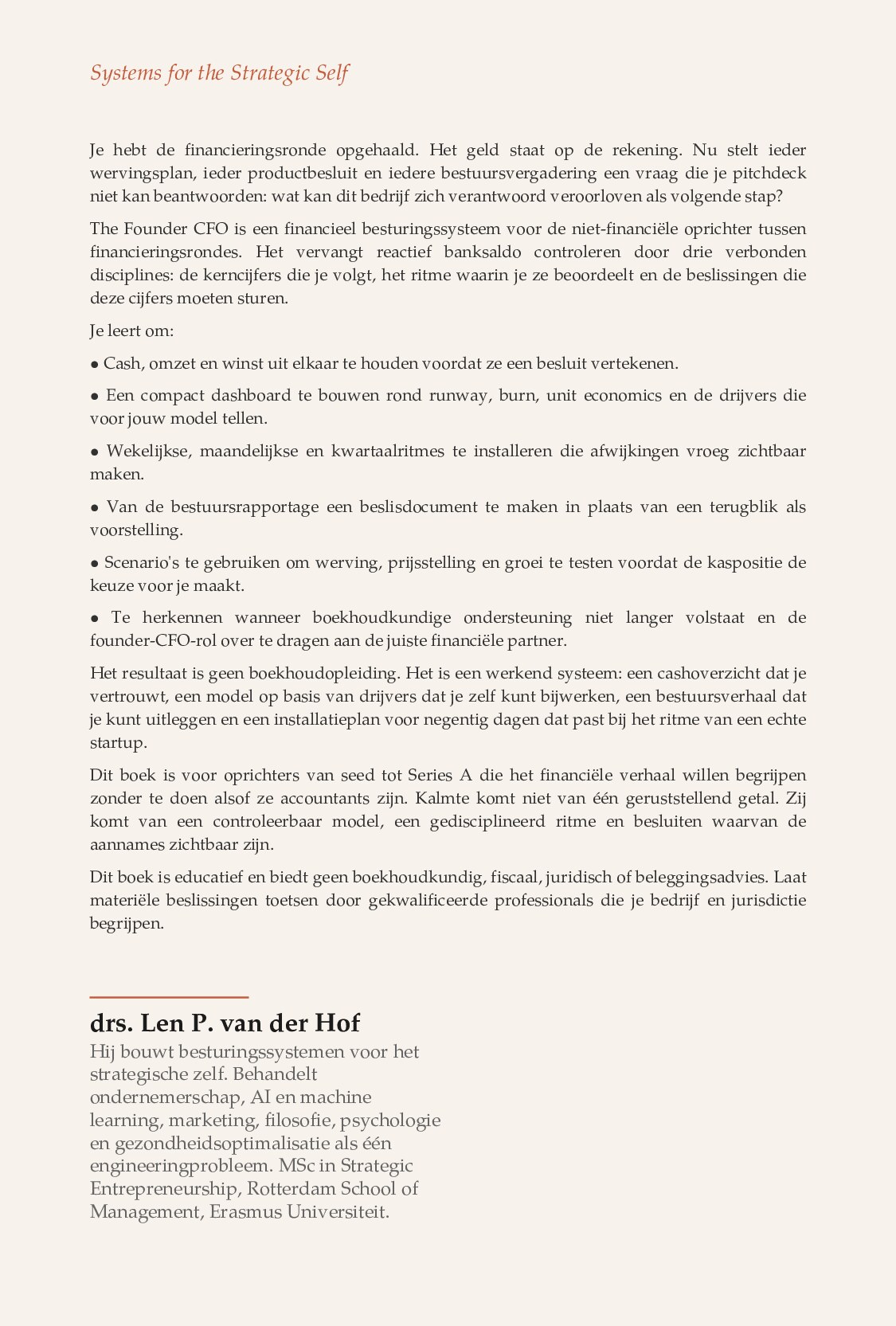 The Founder CFO — achterkant