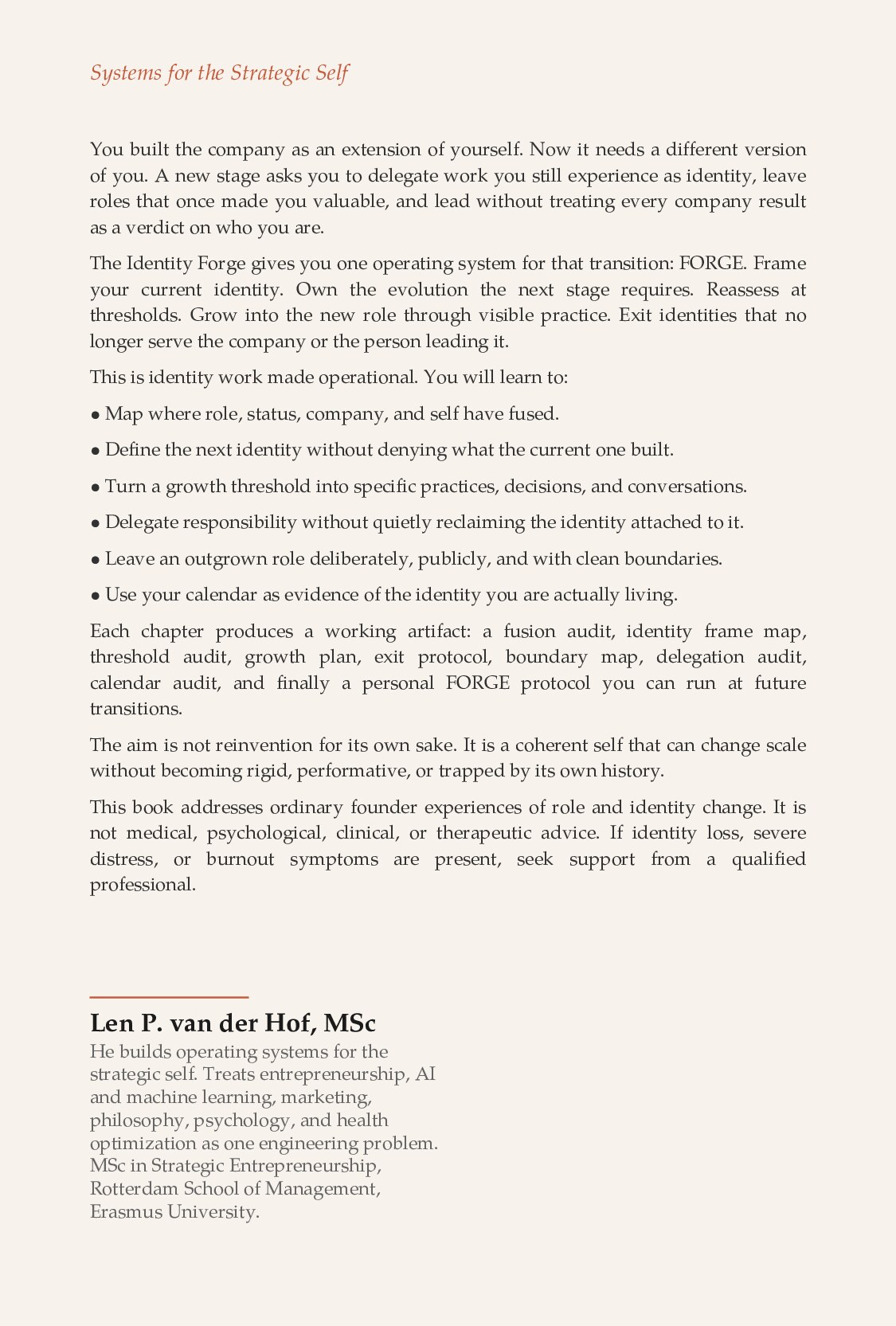 The Identity Forge — back cover