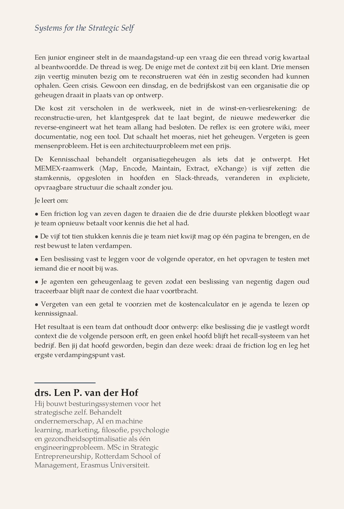 De Kennisschaal — achterkant
