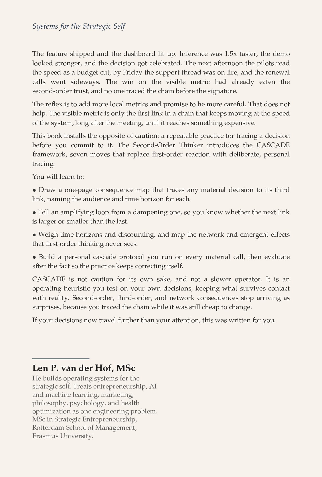 The Second-Order Thinker — back cover