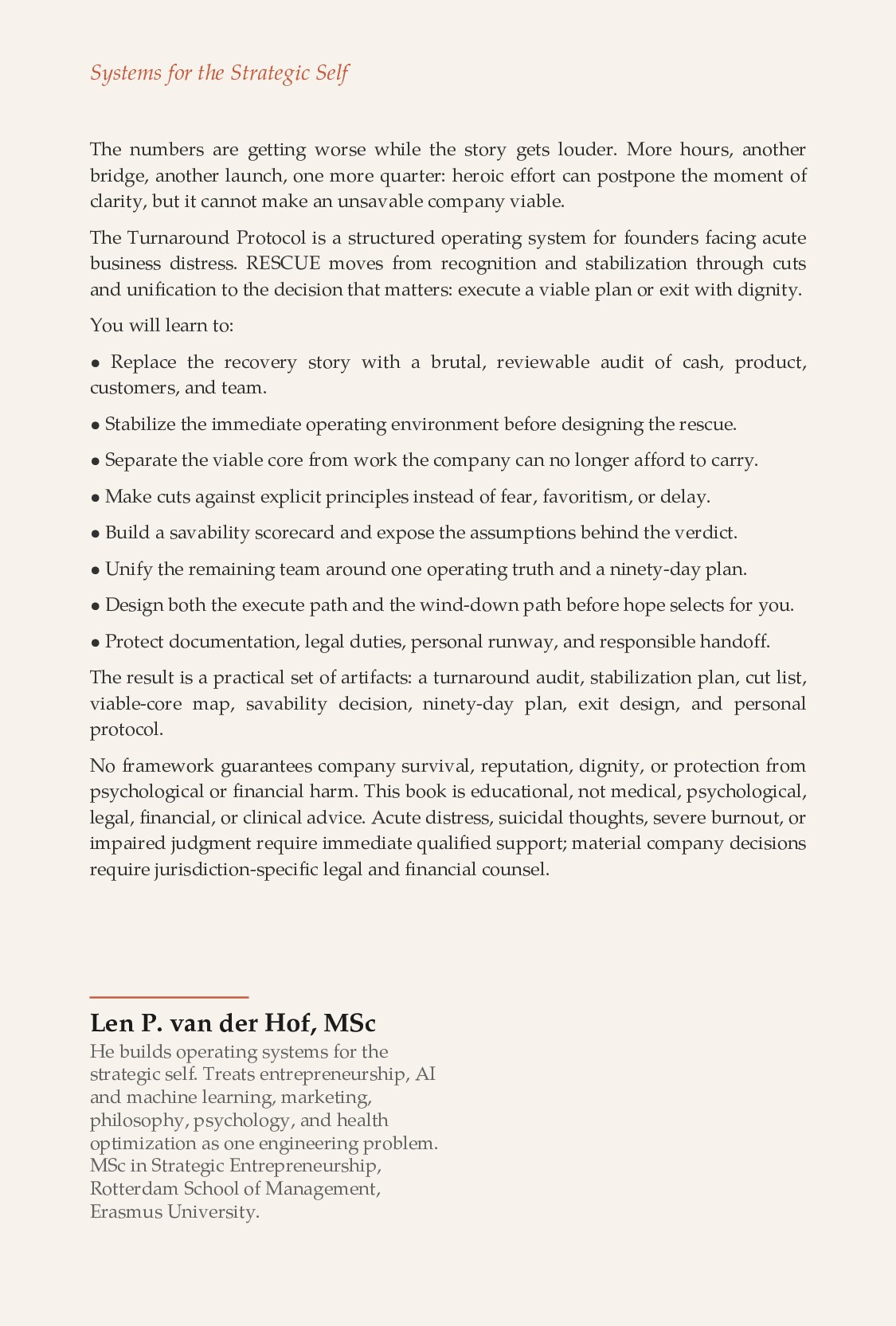 The Turnaround Protocol — back cover