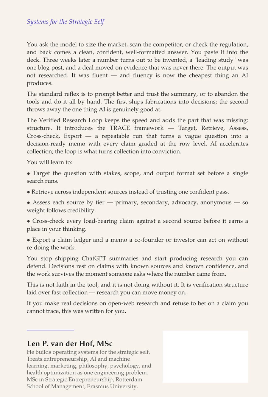 The Verified Research Loop — back cover