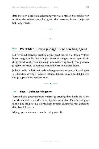 AI-agenten voor Persoonlijke Gezondheid, gedrukte pagina: Werkblad: Bouw je dagelijkse briefing-agent 7 12 181