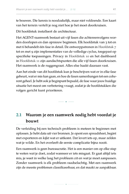 AI-agenten voor Persoonlijke Gezondheid, gedrukte pagina: Zonder raamwerk is elk probleem raadselachtig. Met een raamwerk