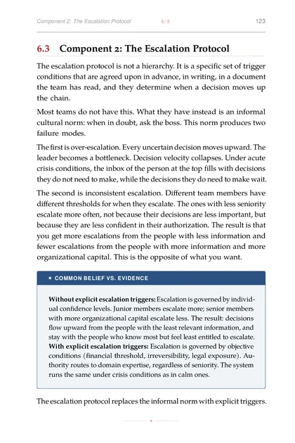 Decision-Making Under Chaos, printed page: Most teams do not have this. What they have instead is an informal