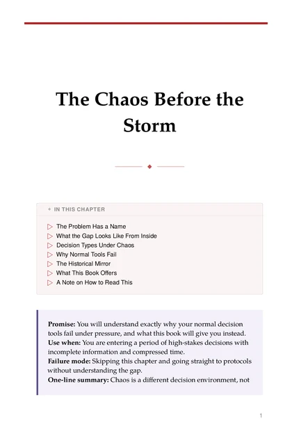 Decision-Making Under Chaos, printed page: Storm