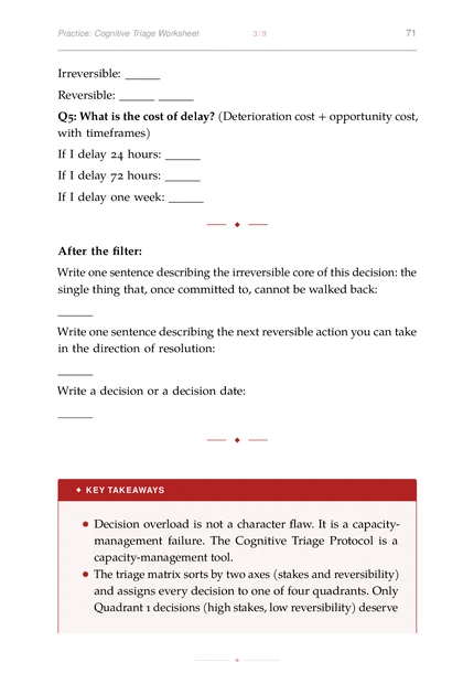 Decision-Making Under Chaos, printed page: Irreversible: