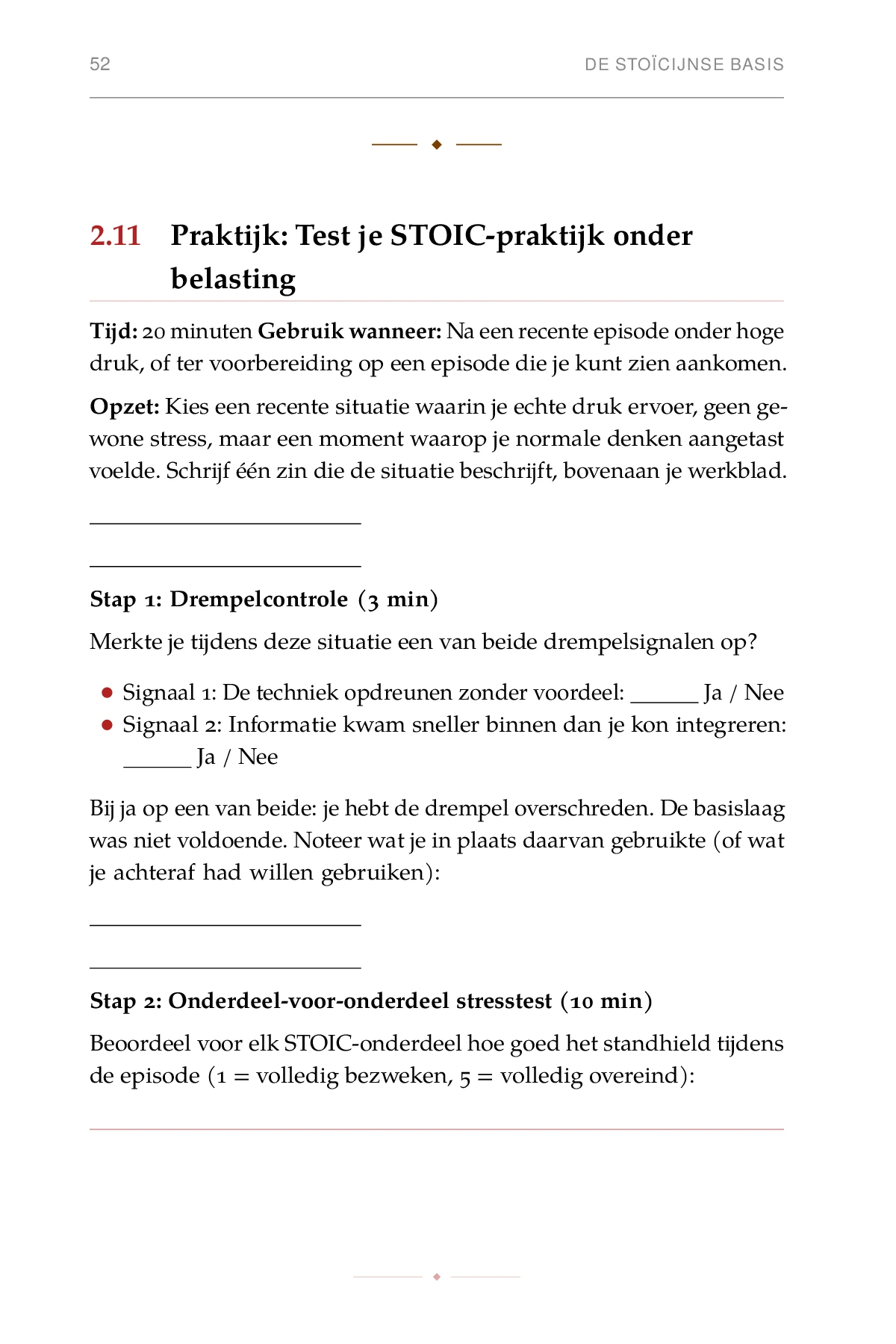 Beslissen onder Chaos, gedrukte pagina: Stap 1: Drempelcontrole (3 min)