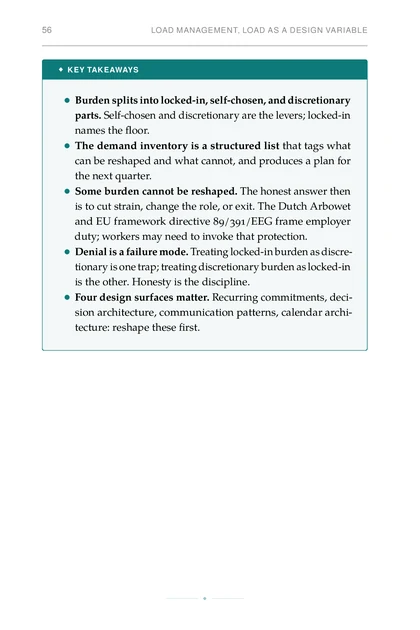 Leadership Under Load, printed page: KEY TAKEAWAYS