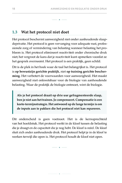 Leiderschap Onder Belasting, gedrukte pagina: Dit onderscheid is geen voetnoot. Het is de kernoprechteid
