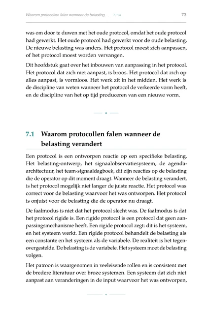 Leiderschap Onder Belasting, gedrukte pagina: Het belasting-ontwerp, het signaalobservatiesysteem, de agenda-