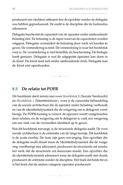 Leiderschap Onder Belasting, gedrukte pagina: Delegatie beschermt de capaciteit van de operator onder aanhoudende