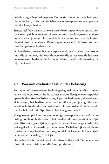 Leiderschap Onder Belasting, gedrukte pagina: de belasting al heeft uitgegeven. De lus sterft niet omdat je het leren