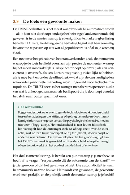 Marketing Zonder Manipulatie, gedrukte pagina: Fogg’s onderzoek naar overtuigende technologie maakt onderscheid