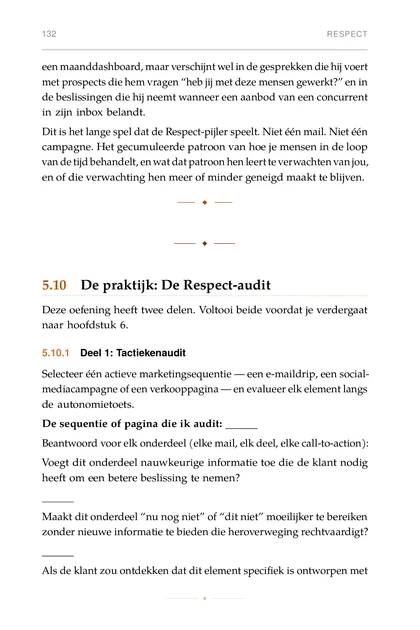 Marketing Zonder Manipulatie, gedrukte pagina: Voegt dit onderdeel nauwkeurige informatie toe die de klant nodig