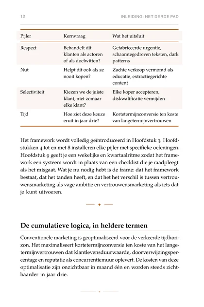 Marketing Zonder Manipulatie, gedrukte pagina: De cumulatieve logica, in heldere termen