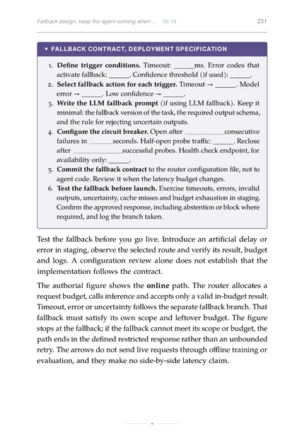 ML for Agent Builders, printed page: Confirm the approved response, including abstention or block where