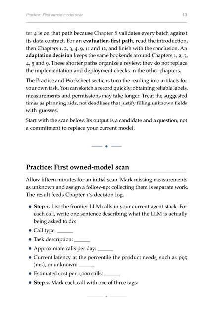 ML for Agent Builders, printed page: Practice: First owned-model scan 13