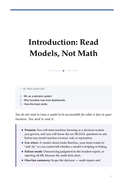 ML for Strategic Founders, printed page: Models, Not Math