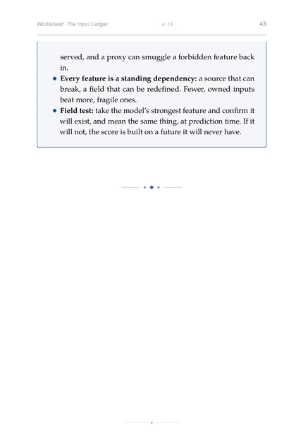 ML for Strategic Founders, printed page: served, and a proxy can smuggle a forbidden feature back