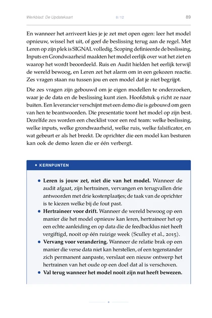 ML voor Strategische Oprichters, gedrukte pagina: Werkblad: De Updatekaart 8 12 89