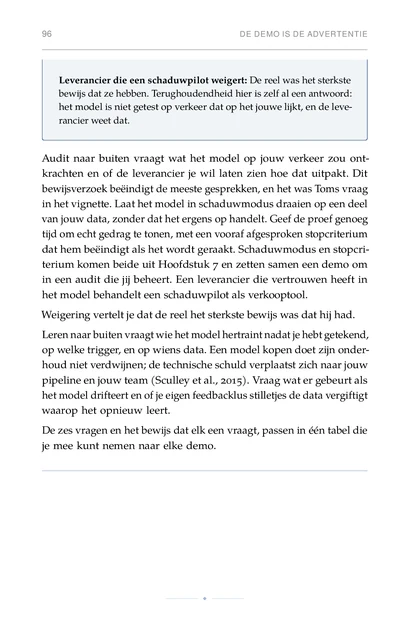 ML voor Strategische Oprichters, gedrukte pagina: Audit naar buiten vraagt wat het model op jouw verkeer zou ont-