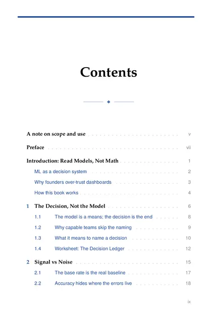The full table of contents