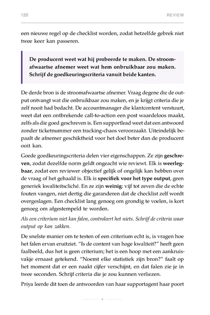 De Multi-Agent Organisatie, gedrukte pagina: De producent weet wat hij probeerde te maken. De stroom-