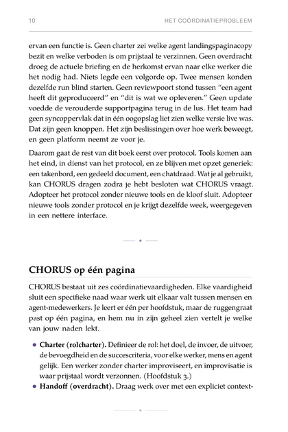 De Multi-Agent Organisatie, gedrukte pagina: CHORUS op één pagina