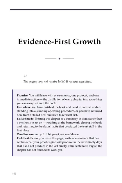 The chapter promise: You will leave with one sentence, one protocol, and one immediate action — the distillation of every…