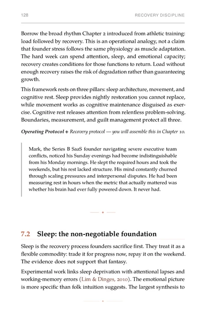The Psychology of Founder Resilience, printed page: Mark, the Series B SaaS founder navigating severe executive team