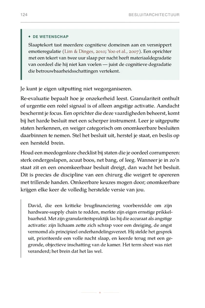 De psychologie van oprichtersveerkracht, gedrukte pagina: David, die een kritieke brugfinanciering voorbereidde om zijn