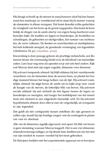 Stoïcijnse Systemen voor Beslissingen, gedrukte pagina: Dat geldt als één configuratie tussen ontelbare die zijn geweest